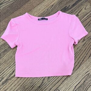 Zara Blush Pink Short Sleeve Top